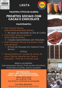 Palestra e Pitch de Alunos:<br />Projetos Sociais com Cacau e Chocolate
